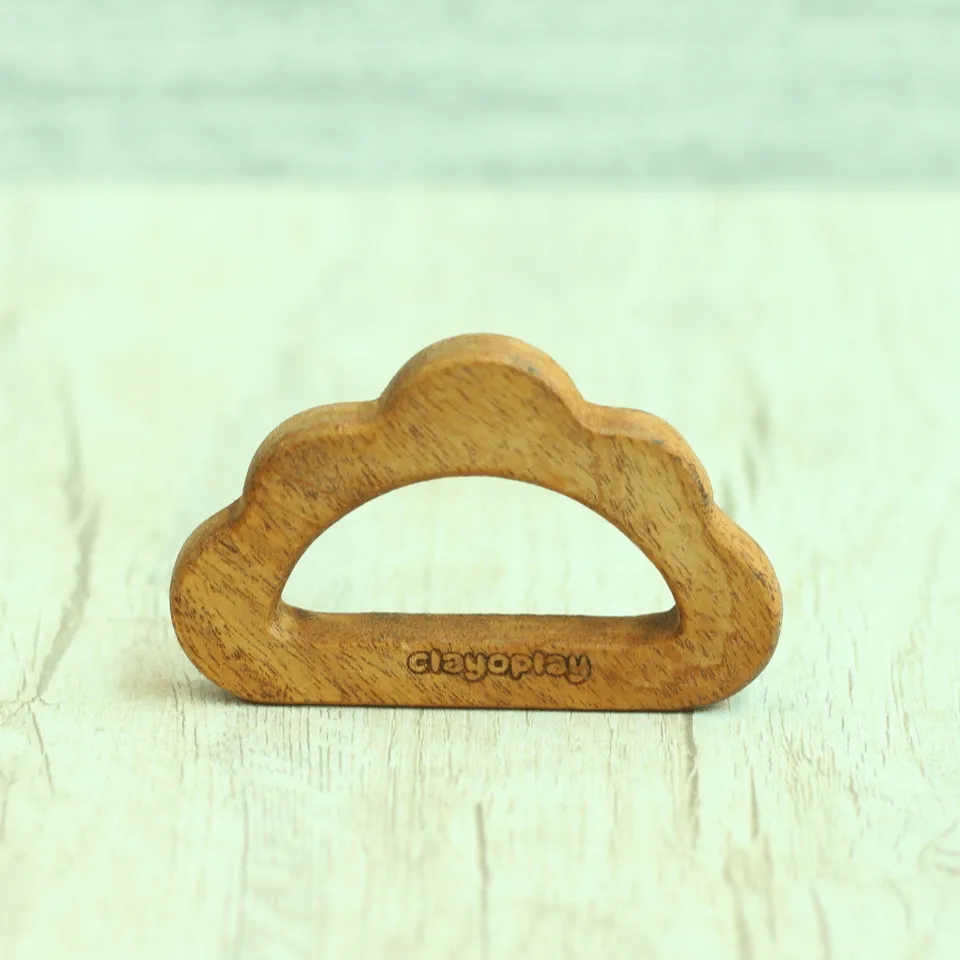 Earthytweens Neem Wood Teethers Set Of 3 (Bird Bunny Cloud)