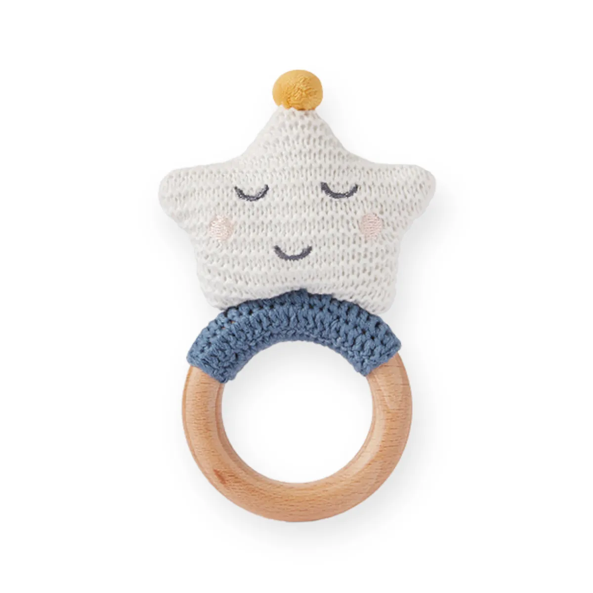 Elegant Baby Magic Star Wooden Ring Rattle