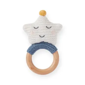 Elegant Baby Magic Star Wooden Ring Rattle