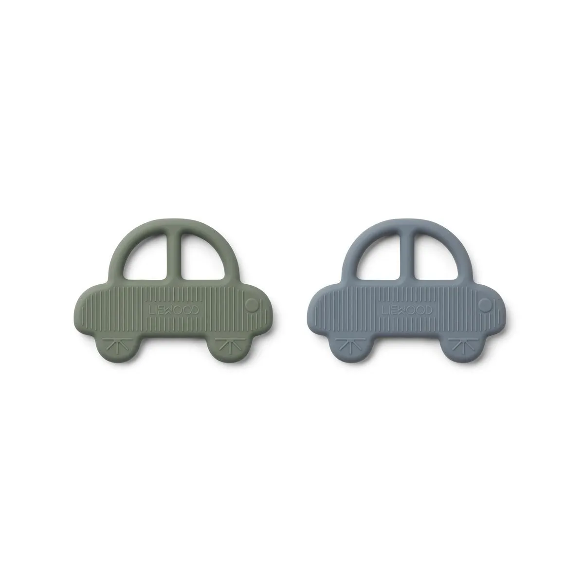 Geo Teether 2 Pack - Car faune green/blue wave