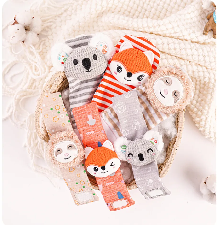 Jollybaby Newborn Wrist Rattles Foot Finder Toys 4 Pcs Gift Set -Koala