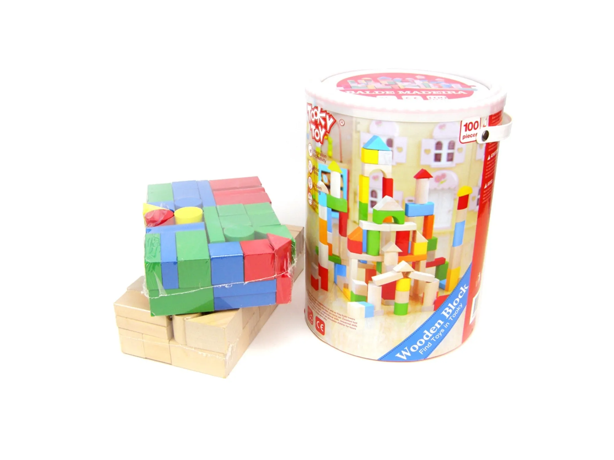 Kids Wooden stacking building Blocks 100 Pcs - Rec. Age: 24 months  