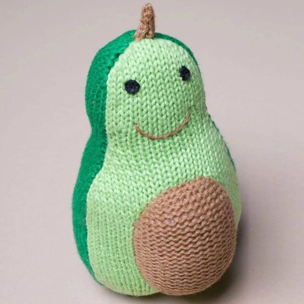 Knit Baby Rattle Avocado