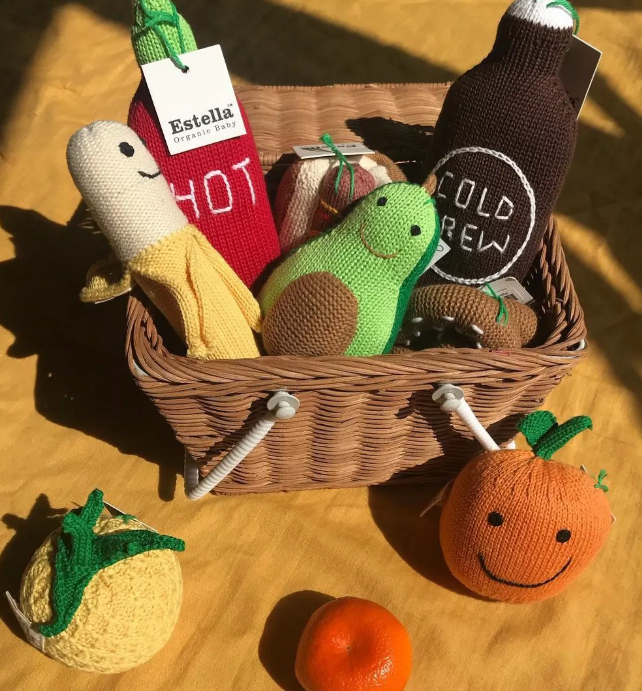 Knit Baby Rattle Avocado