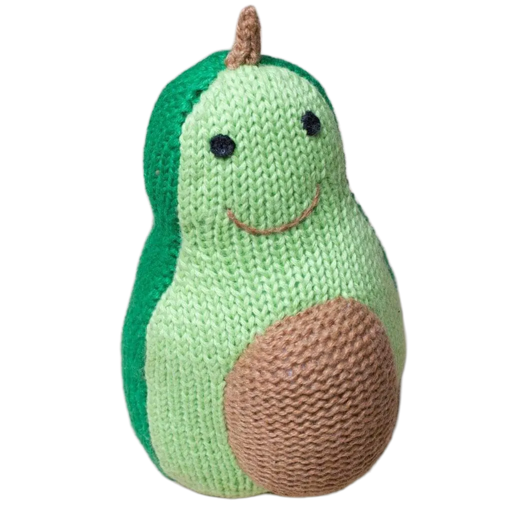 Knit Baby Rattle Avocado