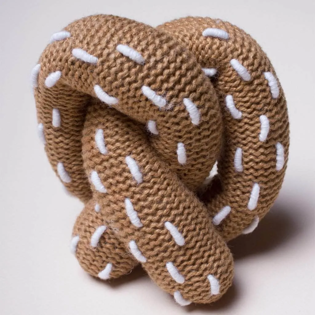 Knit Pretzel Baby Rattle