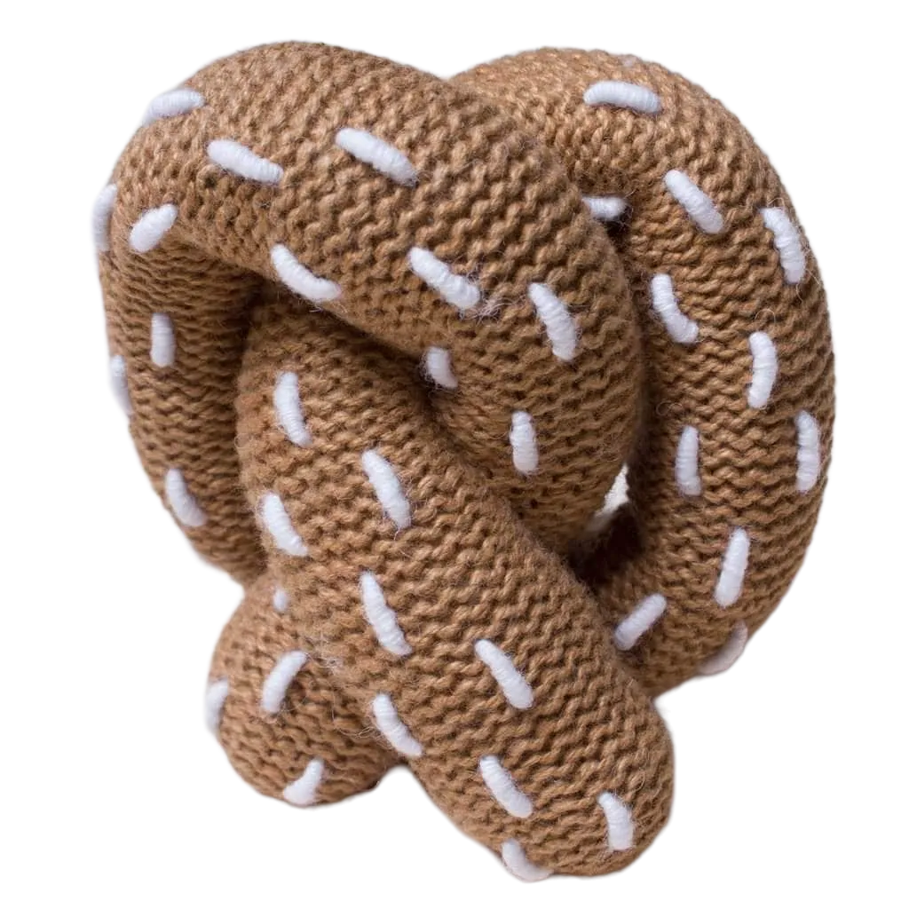 Knit Pretzel Baby Rattle