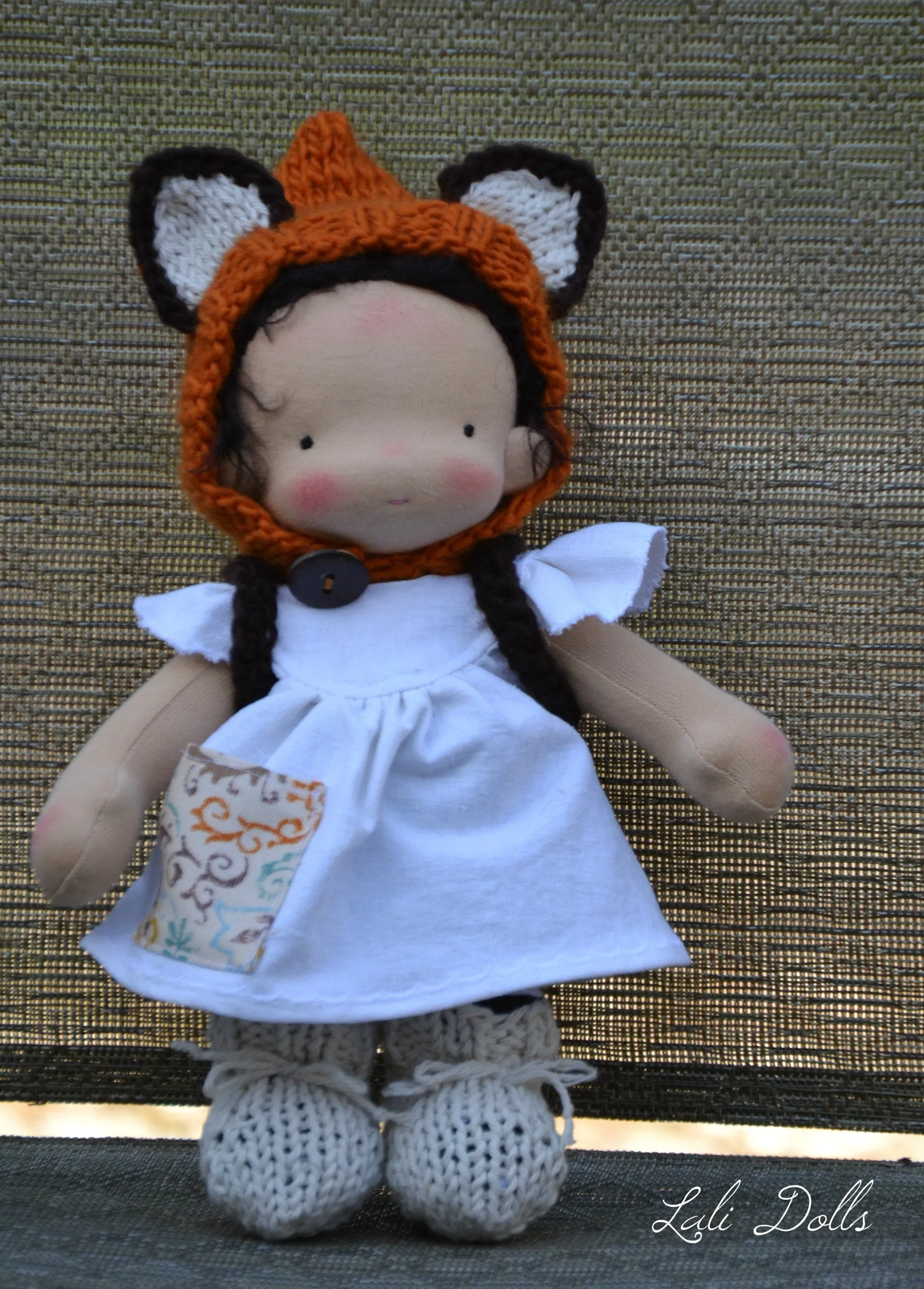 Knitted Fox ear bonnet
