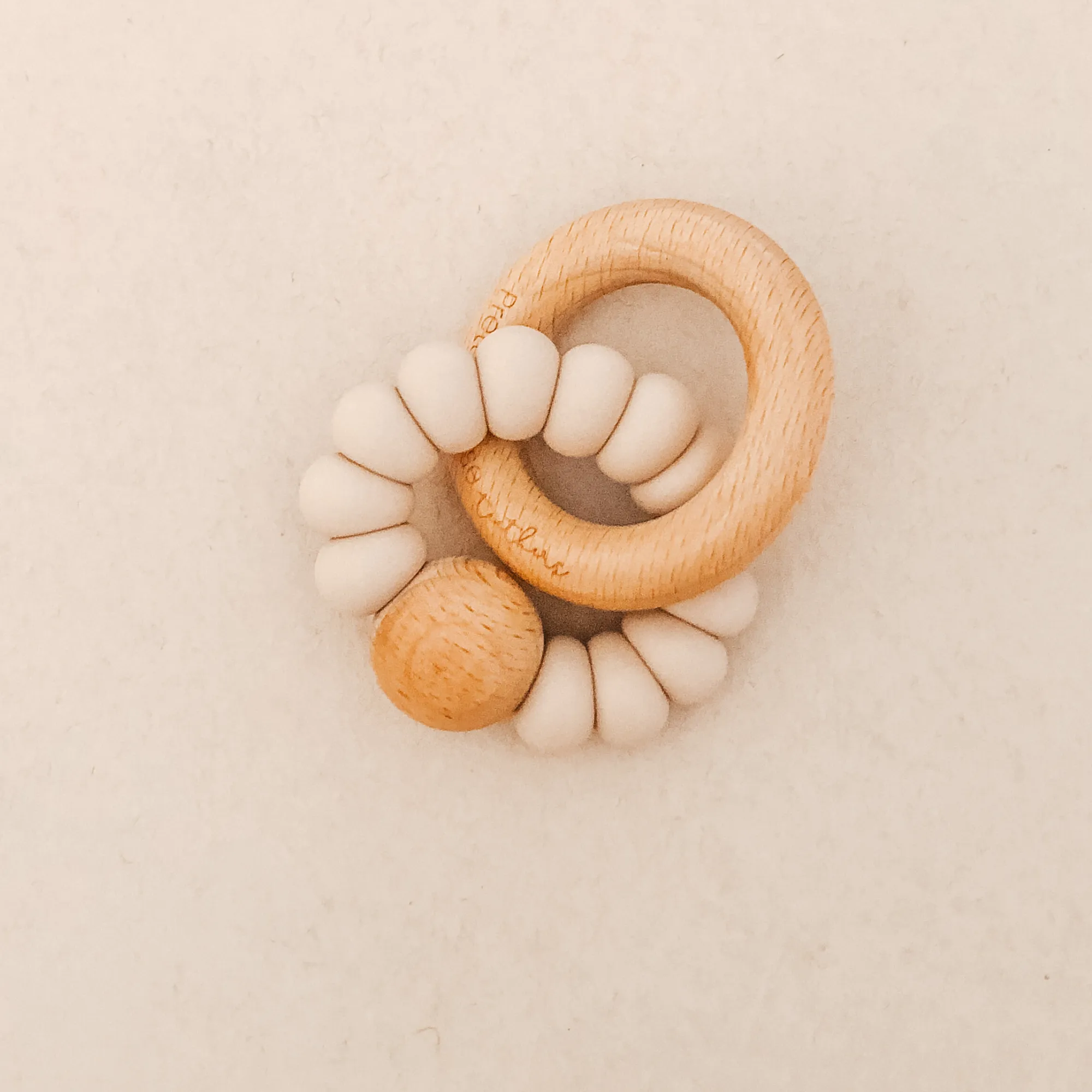 Levi Rattle Teether - Oatmeal by Pretty Please Teethers