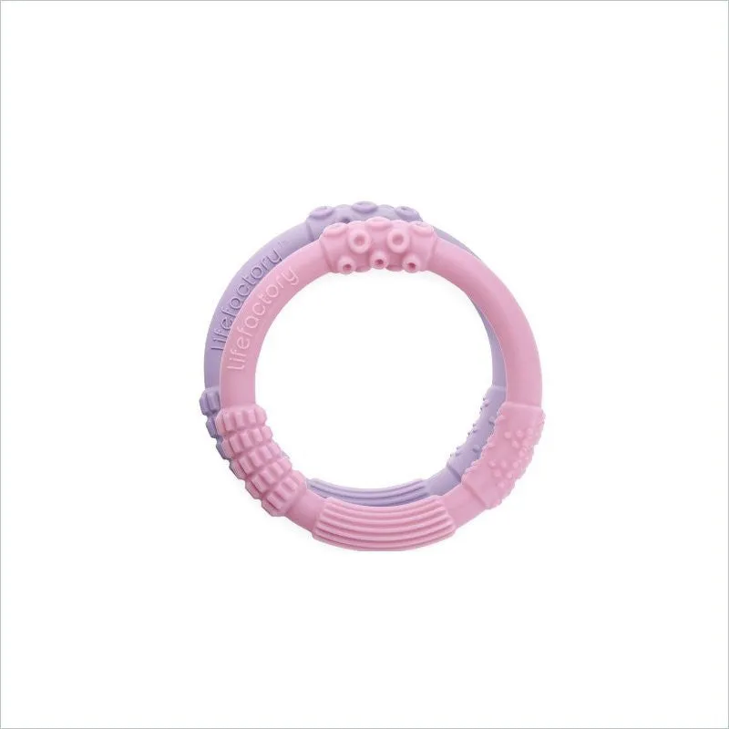 Life Factory Silicone Teether Dual Pack in Pink/Lilac