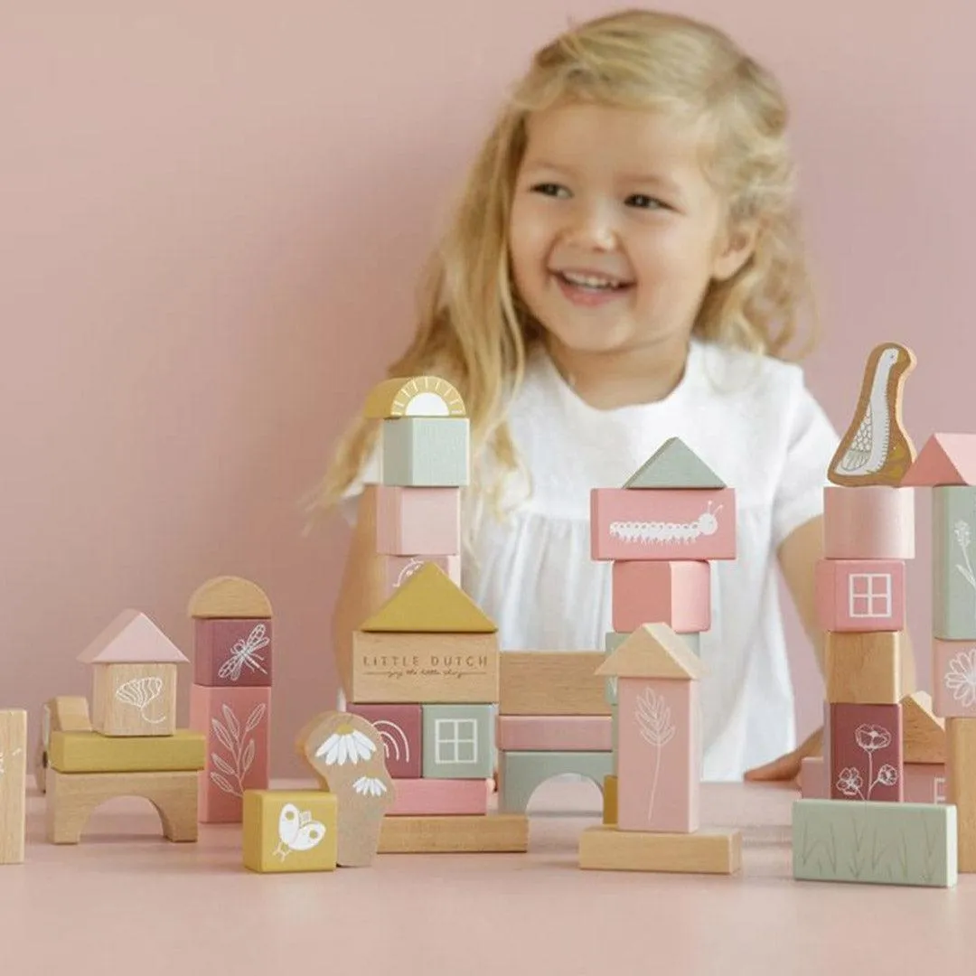 Little Dutch Wooden Building Blocks - Pink