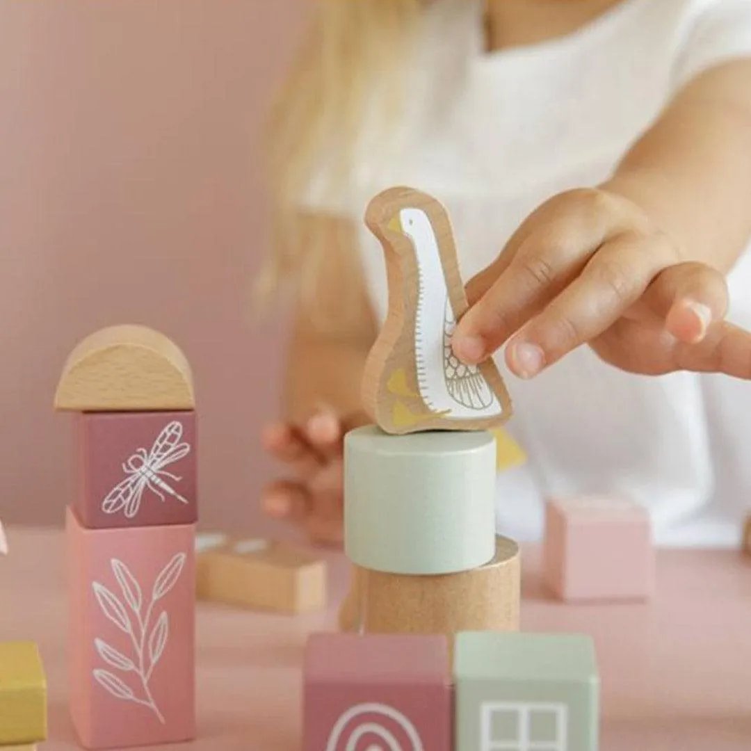 Little Dutch Wooden Building Blocks - Pink