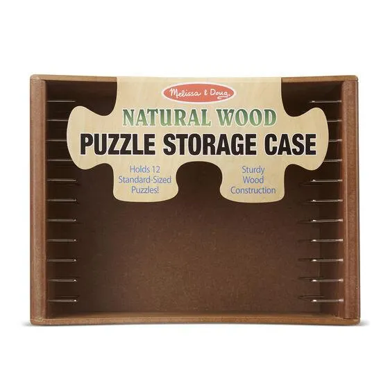 Melissa & Doug® Natural Wooden Puzzle Case with 6 Peg Puzzles Included