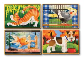Melissa & Doug Pets Wooden Jigsaw Puzzles in a Box 4 Puzzles # 3790 Ages 3 