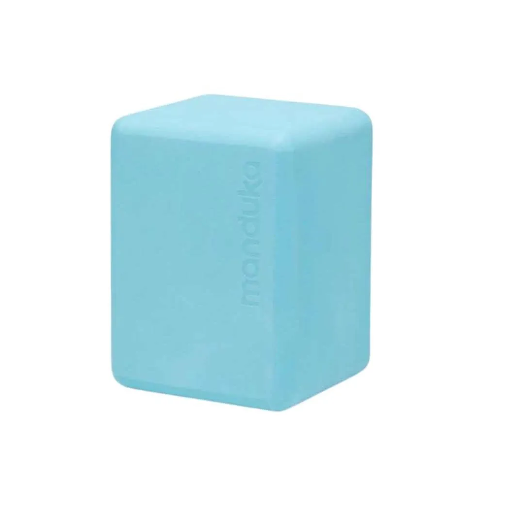 MINI TRAVEL YOGA BLOCK - AQUA - 4 INCHES