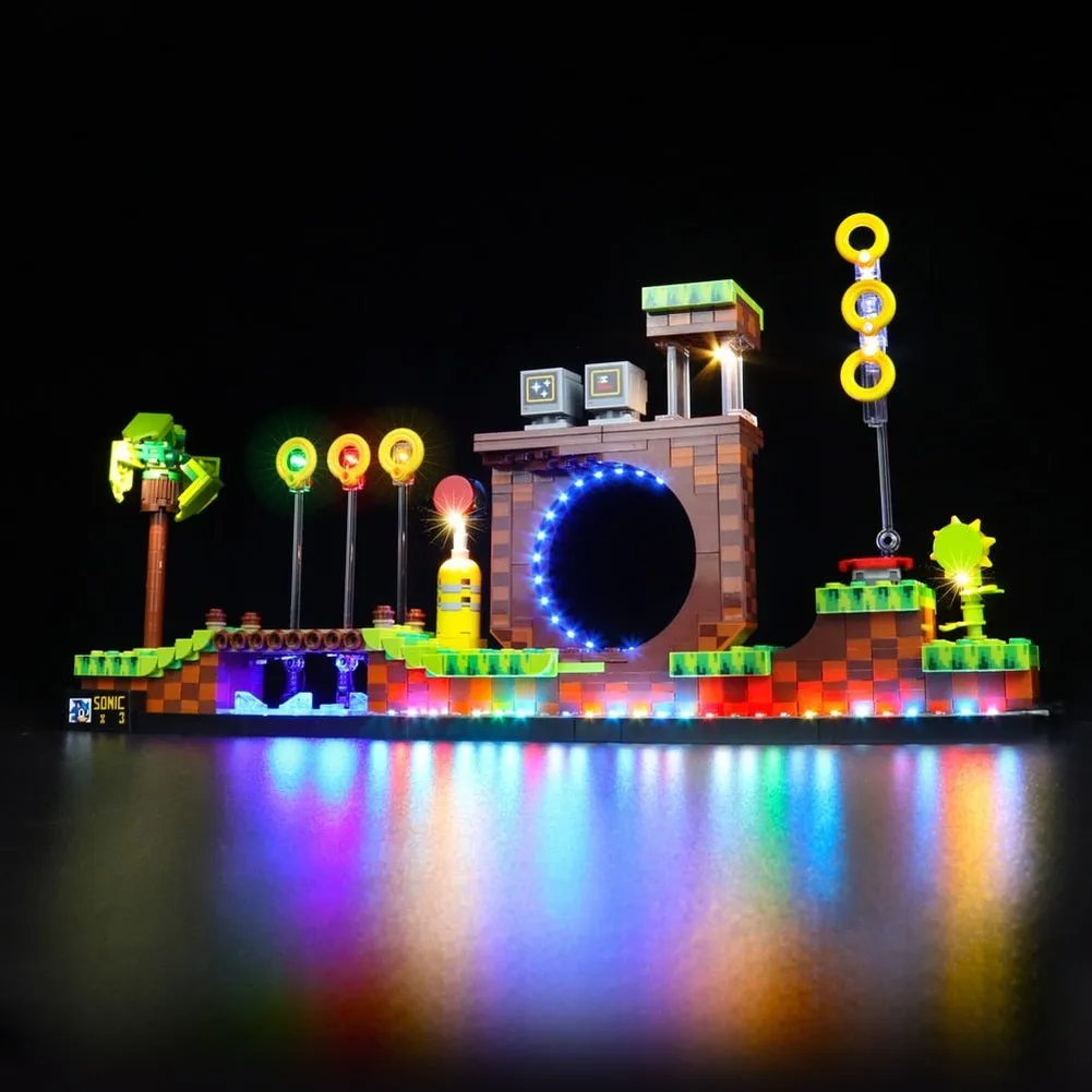MOC  Compatible  LED Light Up Kit For Ideas 21331 Classic Sonic Pop Game Green Hill Zone Building Blocks Toys Set