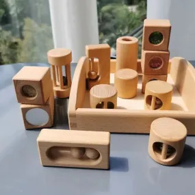 Montessori Wooden Sensory Rattles Set
