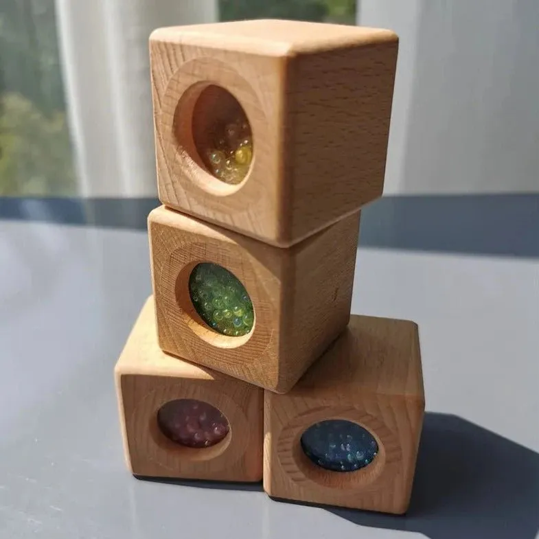Montessori Wooden Sensory Rattles Set