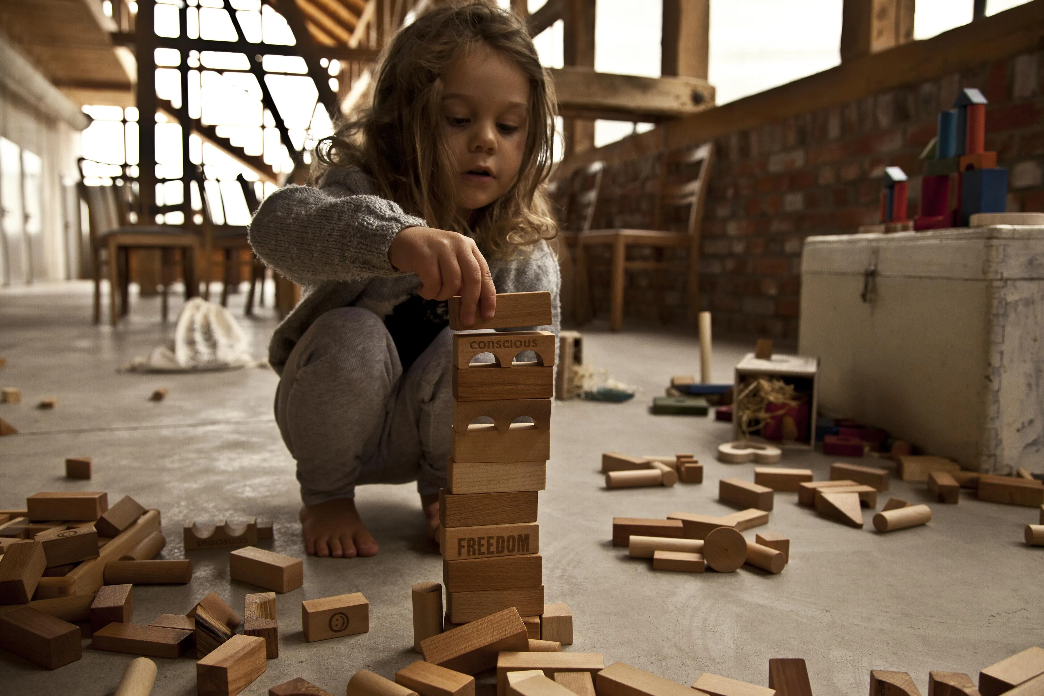 Natural Blocks in Tray - 30 pcs