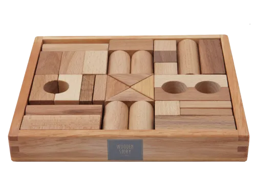 Natural Blocks in Tray - 30 pcs