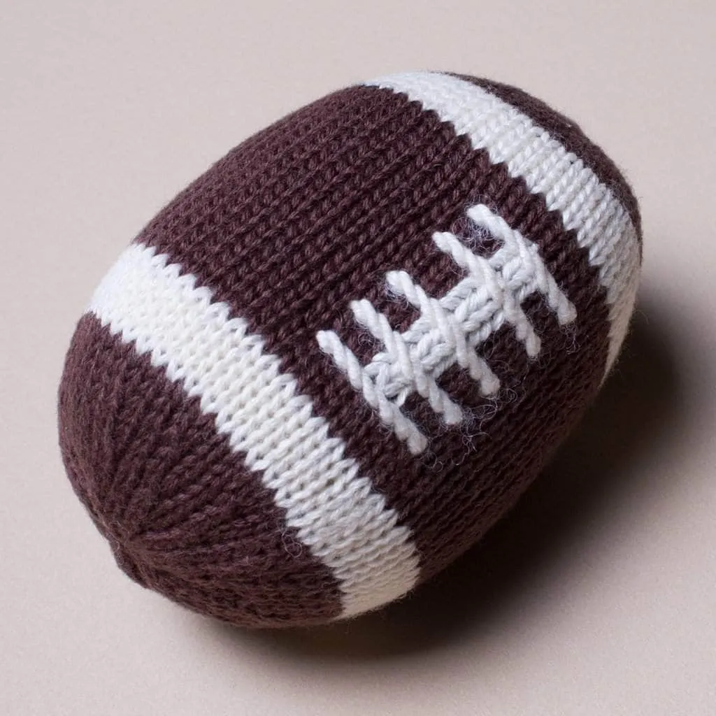 Organic Baby Ball Toy Set | Newborn Rattles - Football, Baseball & Basketball