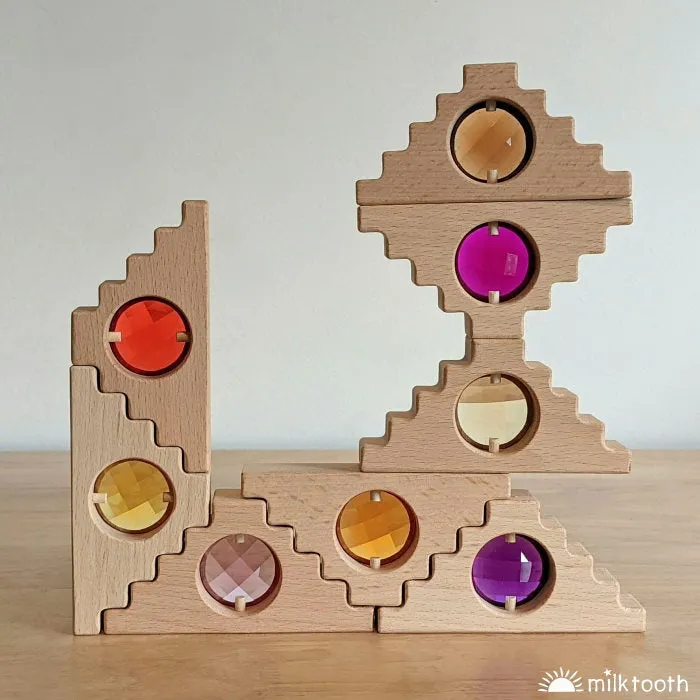 Papoose | Dutch Step Gables | 8 Cool Gem Blocks & 8 Warm Windows in Tray