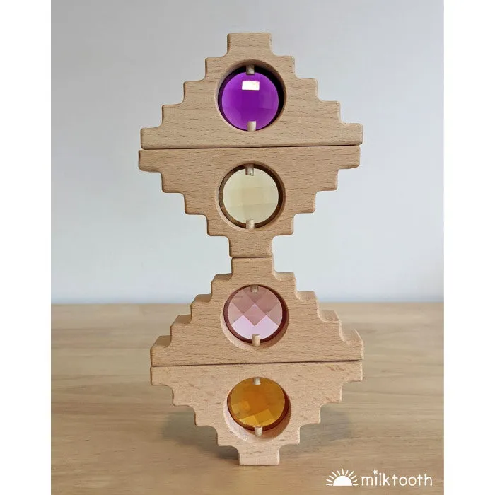 Papoose | Dutch Step Gables | 8 Cool Gem Blocks & 8 Warm Windows in Tray