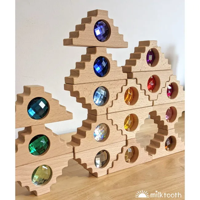 Papoose | Dutch Step Gables | 8 Cool Gem Blocks & 8 Warm Windows in Tray