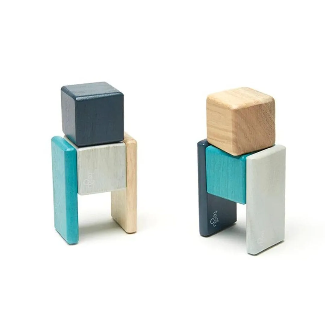 Pocket Pouch Wooden Magnetic Blocks - Blues