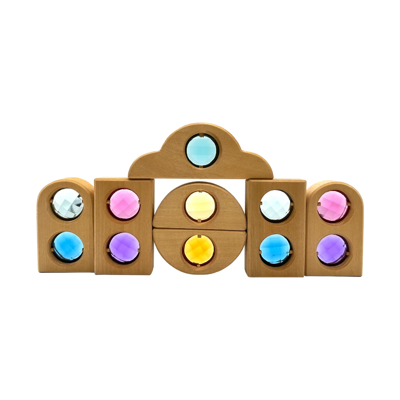 **Pre-order (Ships in 2-3 Weeks)**12 Pcs Rainbow Fairytale Window Blocks with Storage Tray
