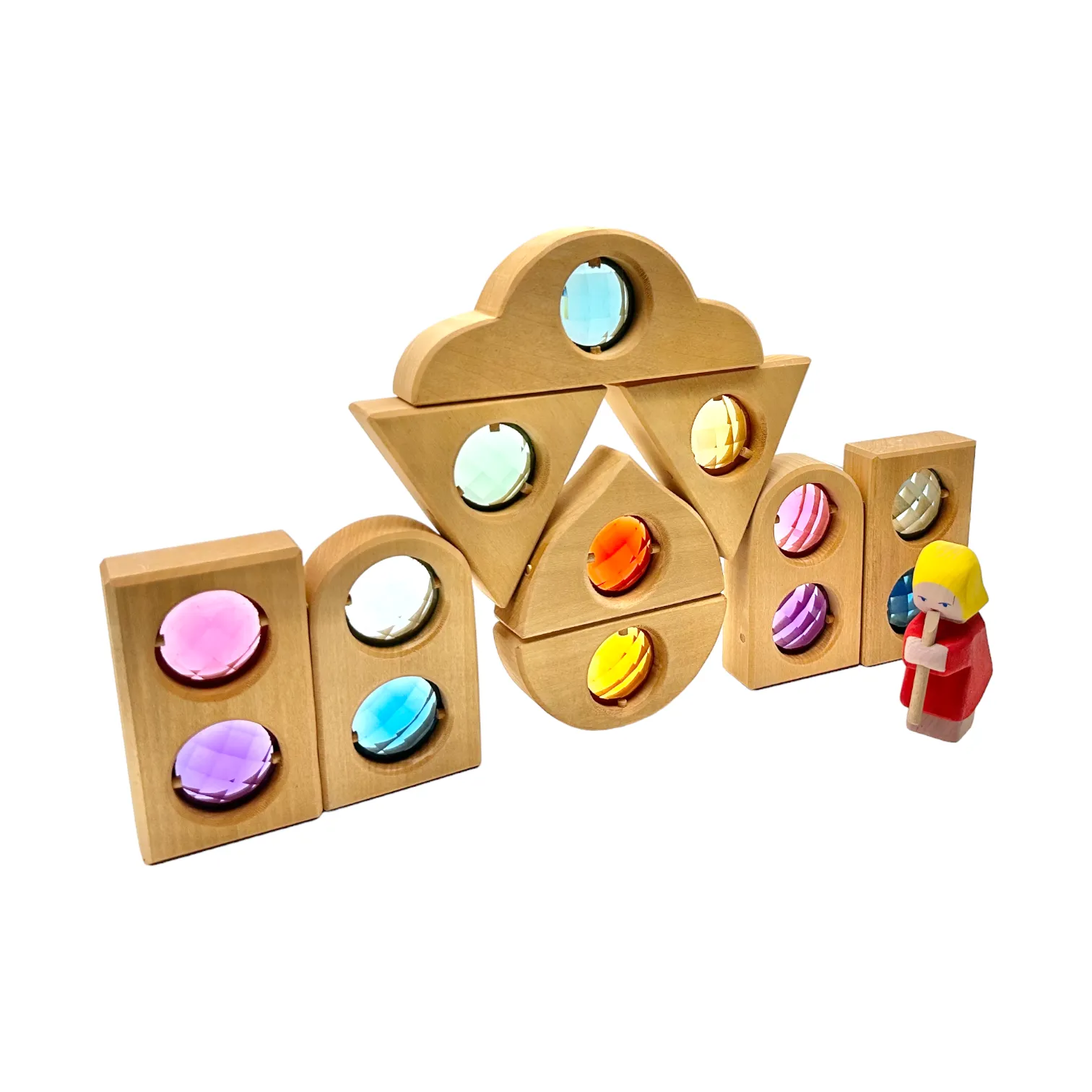 **Pre-order (Ships in 2-3 Weeks)**12 Pcs Rainbow Fairytale Window Blocks with Storage Tray