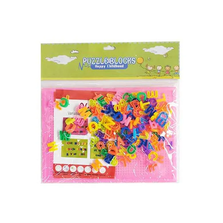 Puzzle Blocks Alphabet Set Pink