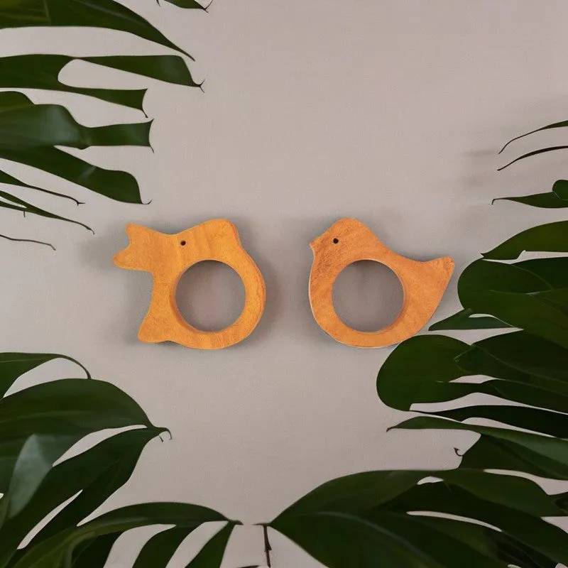 Rabbit and Bird Shapes Neem Wood Teether