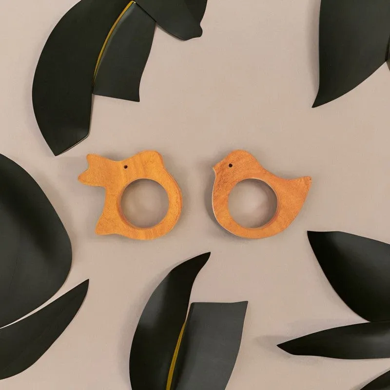 Rabbit and Bird Shapes Neem Wood Teether