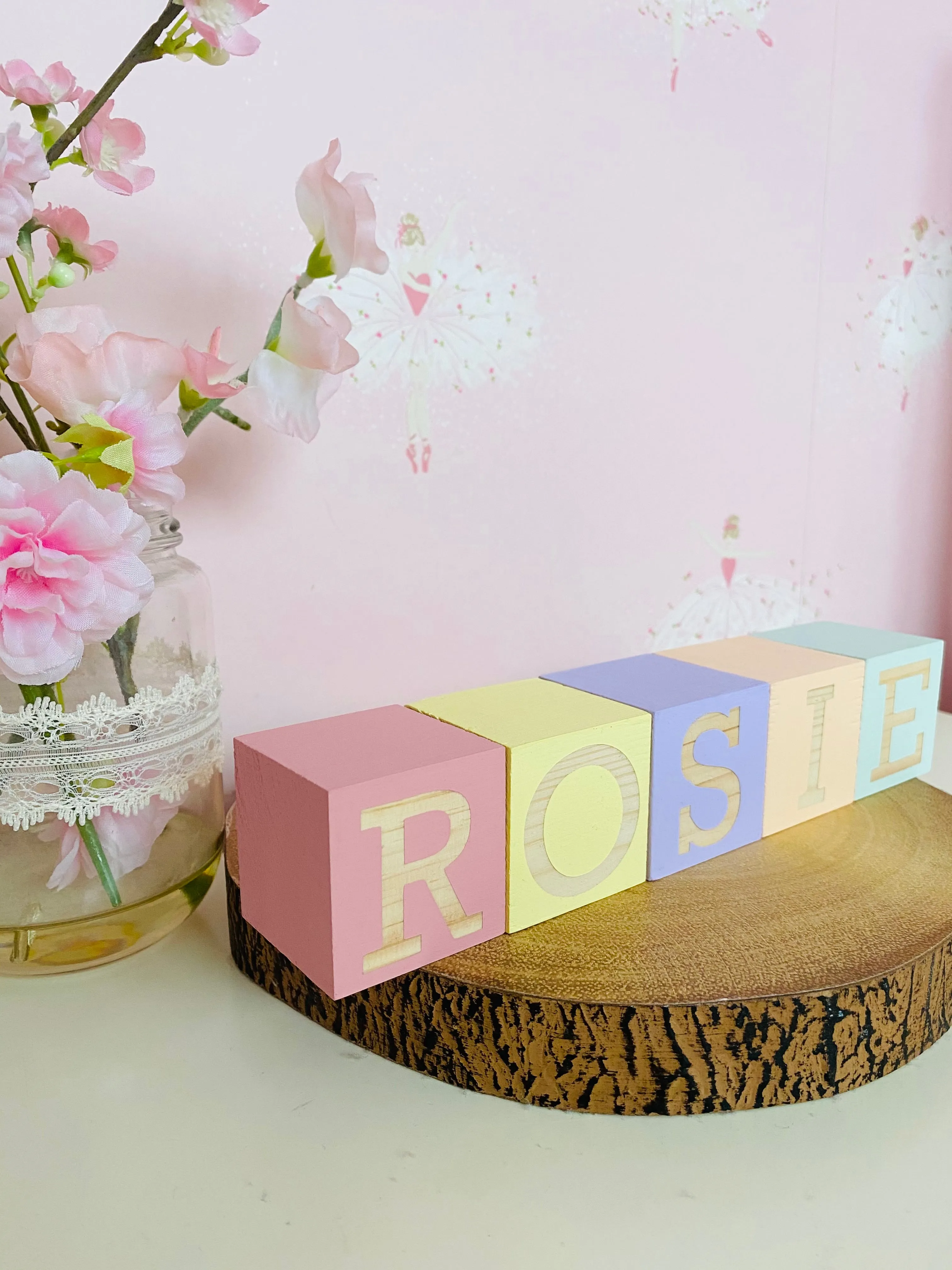 Rainbow Personalised Wooden Blocks