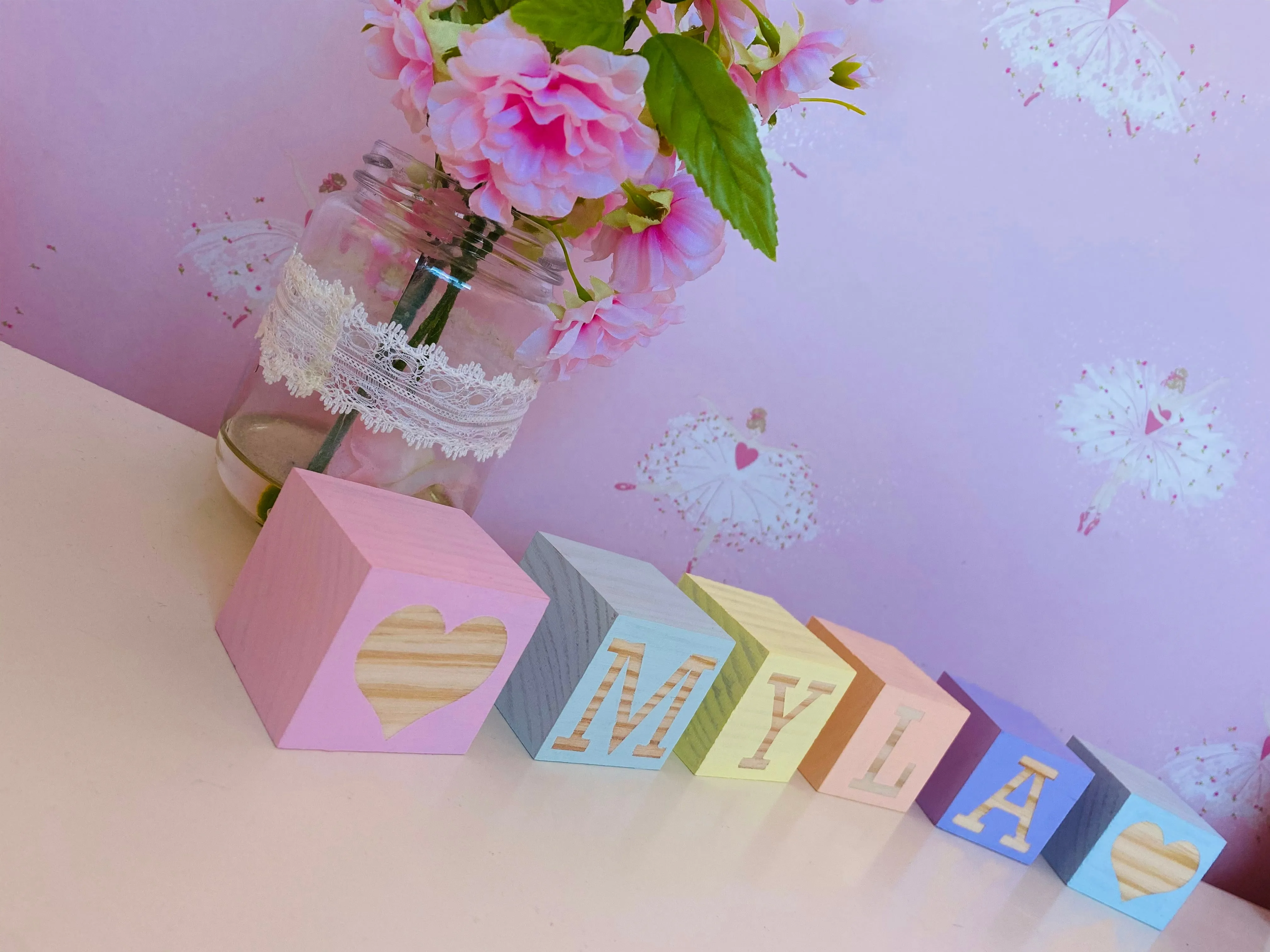 Rainbow Personalised Wooden Blocks