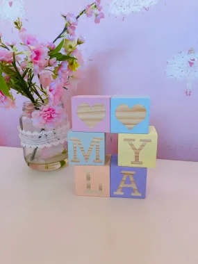 Rainbow Personalised Wooden Blocks