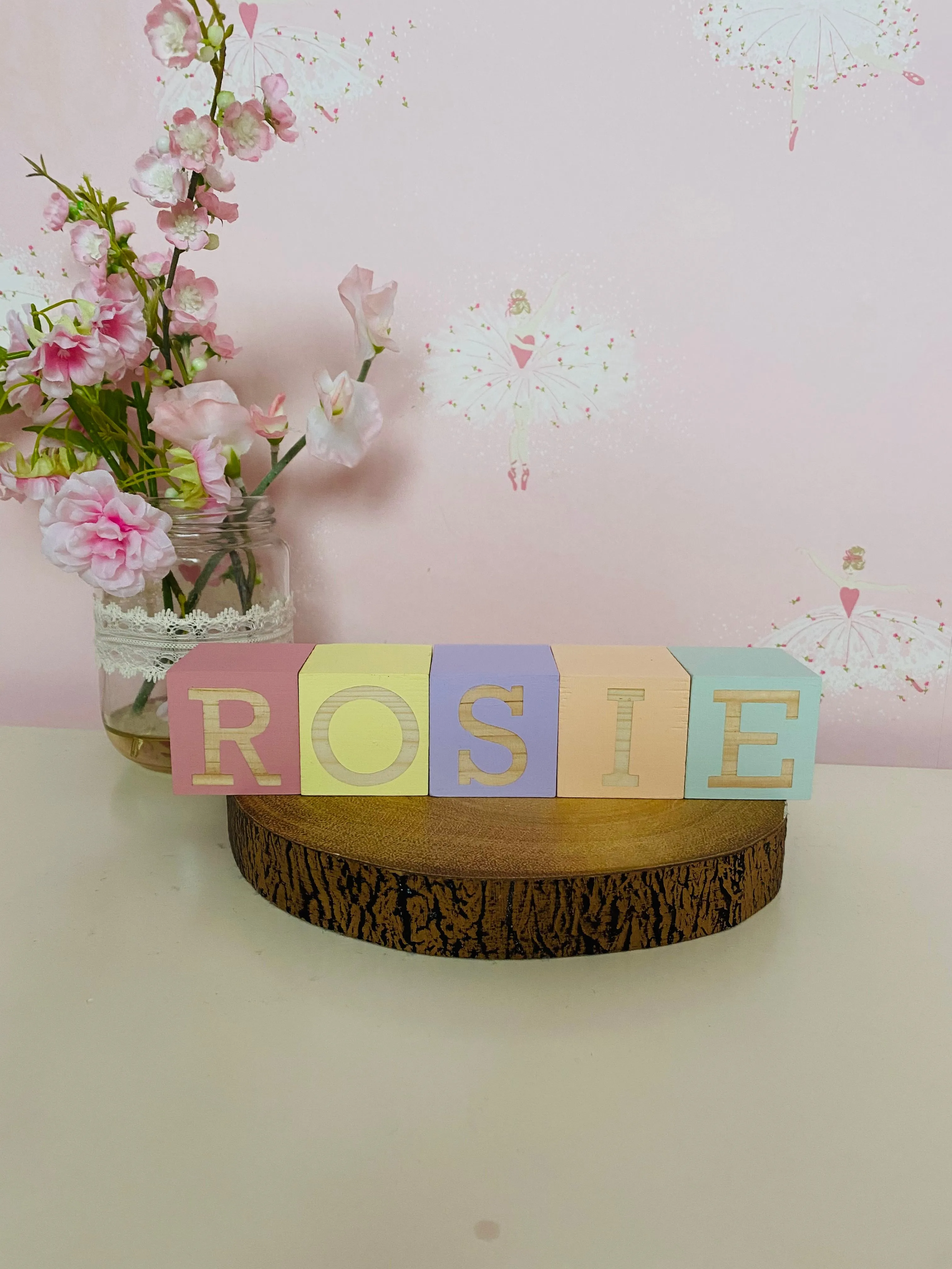 Rainbow Personalised Wooden Blocks