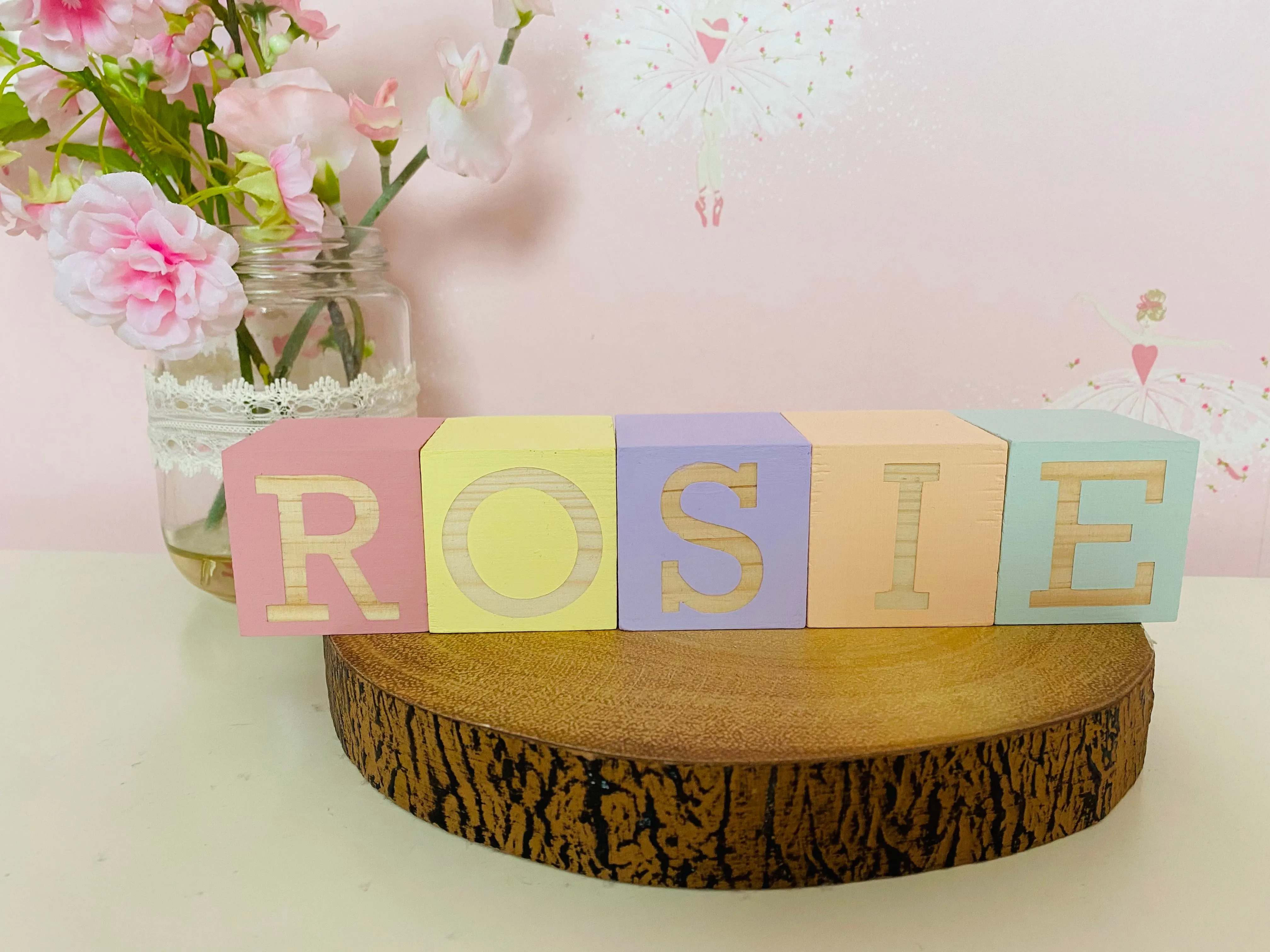 Rainbow Personalised Wooden Blocks