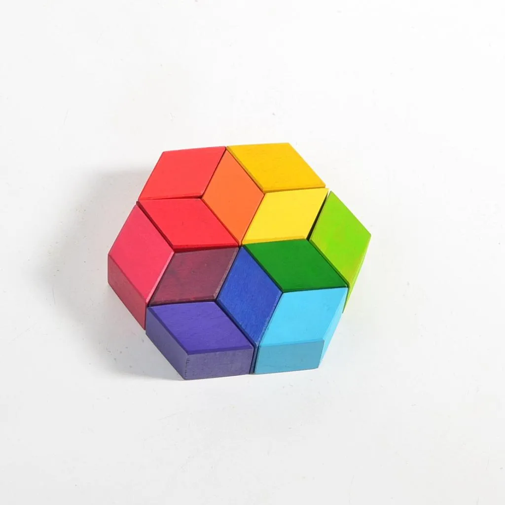 Rainbow Rhombus Wooden Blocks