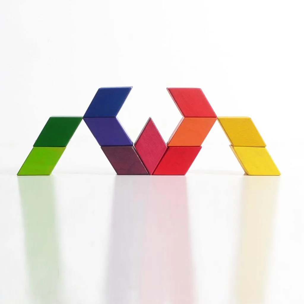 Rainbow Rhombus Wooden Blocks