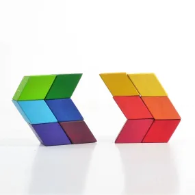 Rainbow Rhombus Wooden Blocks