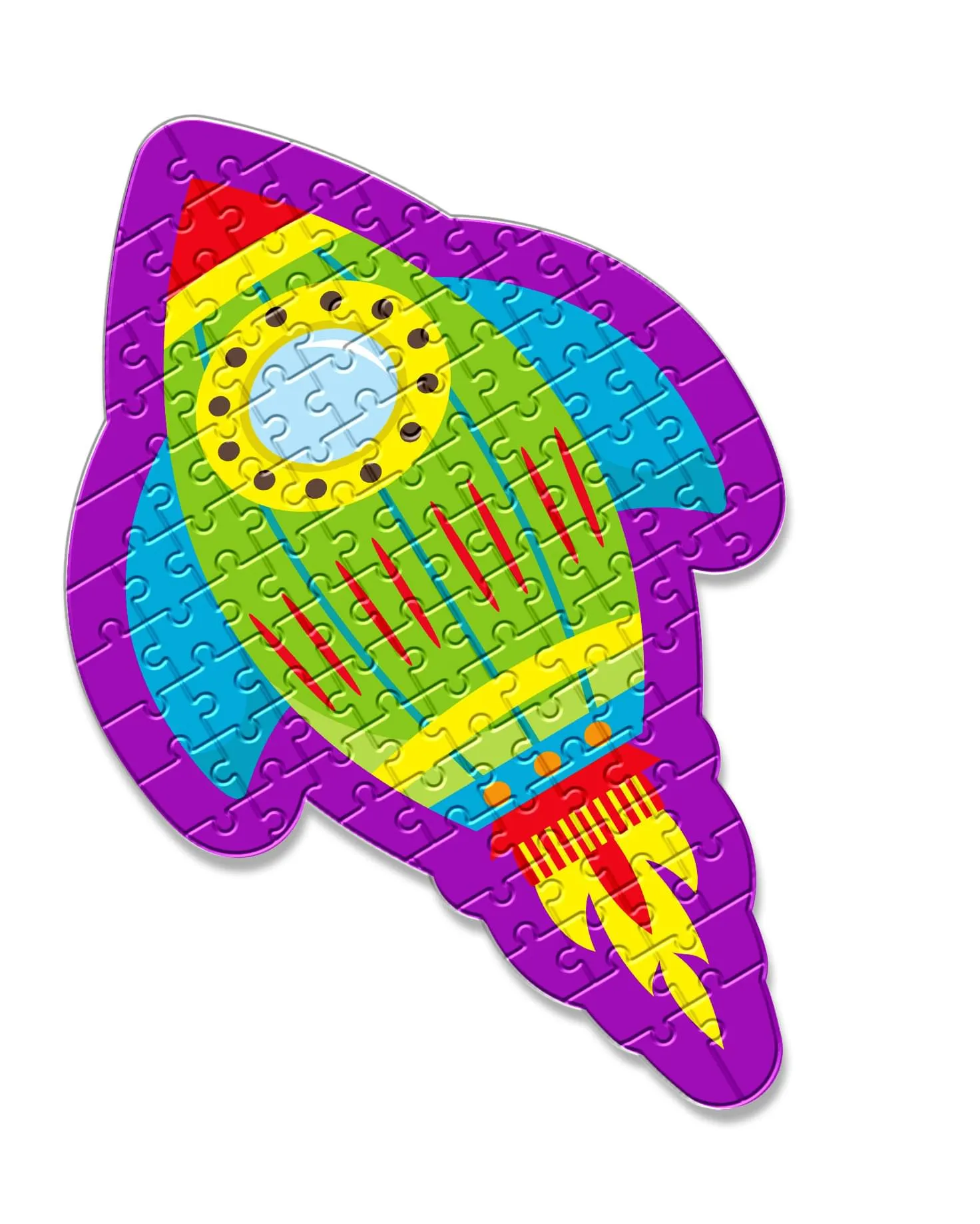 Rocket Ship Shaped 100 Piece Jigsaw Puzzle