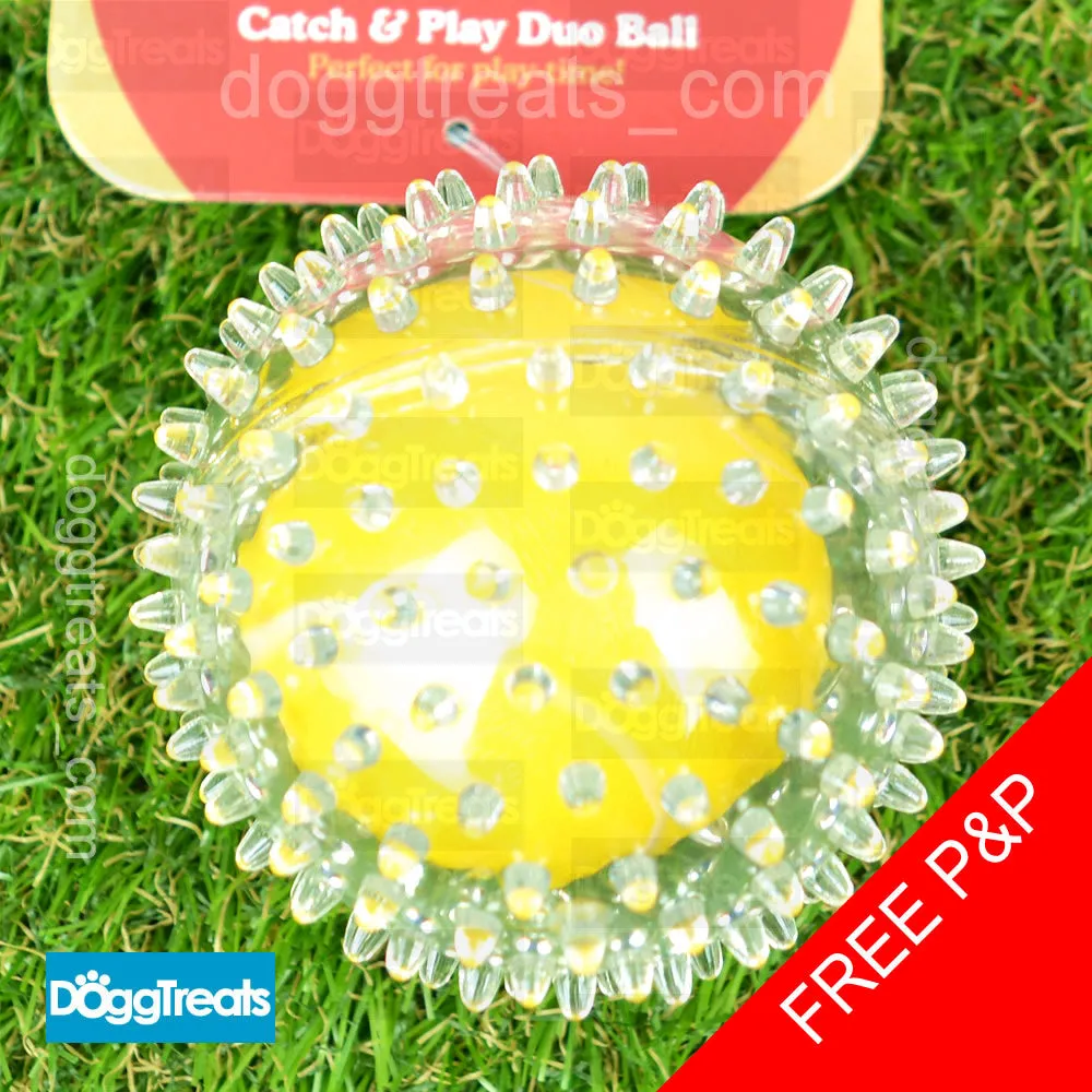 Rosewood Jolly Dog Rubber Spiky Fetch Ball - Football / Tennis