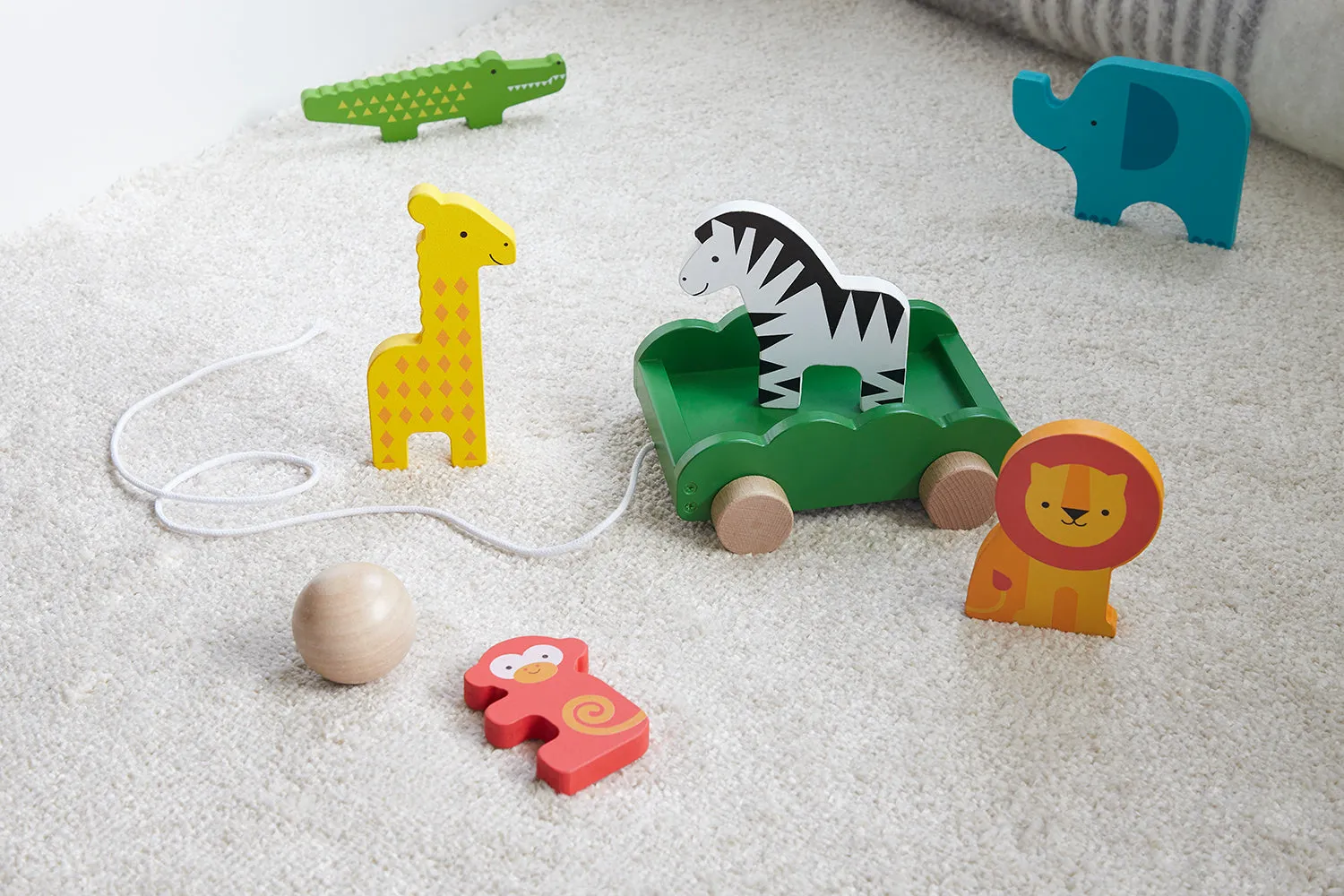 Safari Animals Wooden Bowling