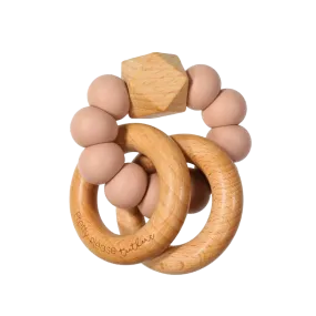 Sawyer XL Teething Rattle - Mahogany Rose