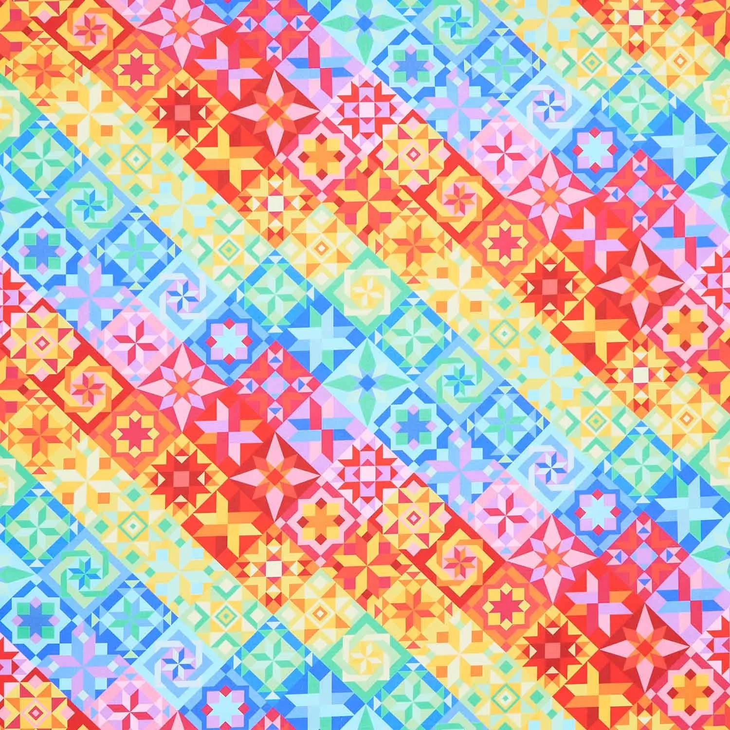 Sew Strong - Quilt Pattern Bright Yardage