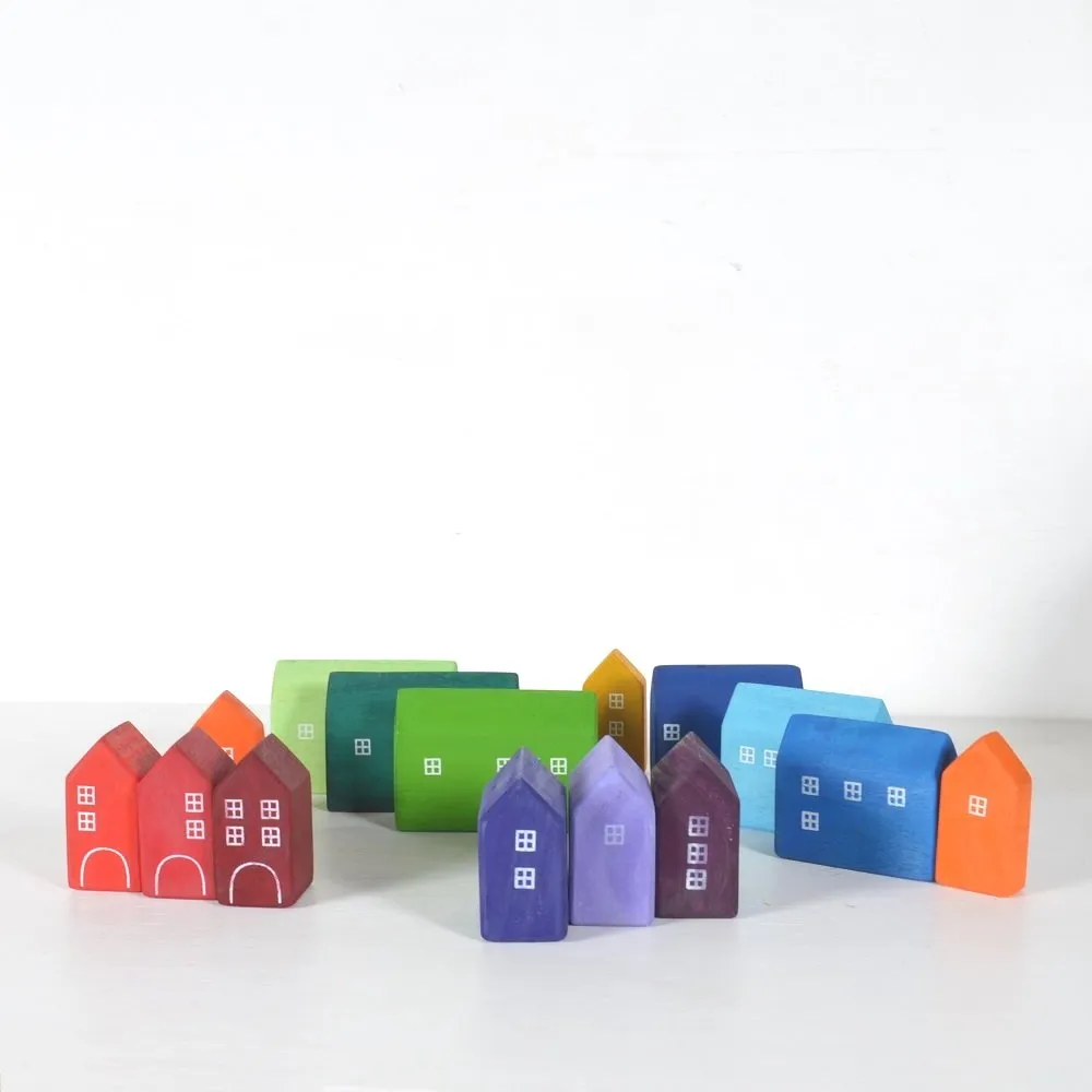 Small Wooden Houses Set