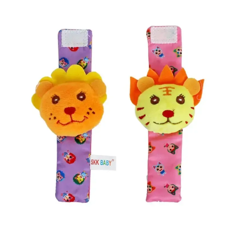 Soft Infant Wrist Or Sock Sensory Plush Animal Rattle Toys