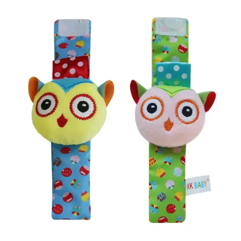 Soft Infant Wrist Or Sock Sensory Plush Animal Rattle Toys